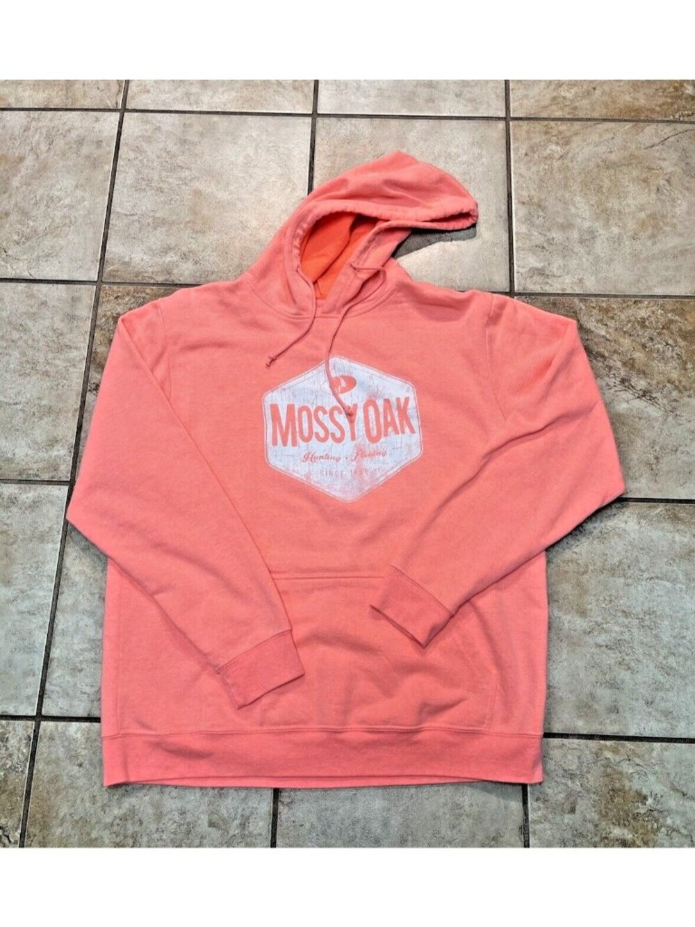 Mossy Oak Women's Size Large (14-16) Neon Melon Pull Over Sweatshirt Hoodie U11p